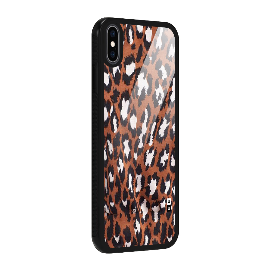 Leapord Design Glass Back Case for iPhone XS Max