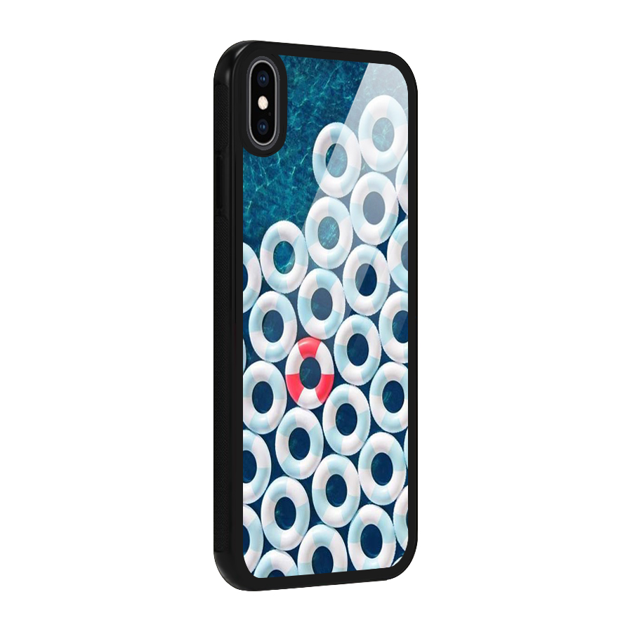 Light Blue Allure Glass Back Case for iPhone XS Max