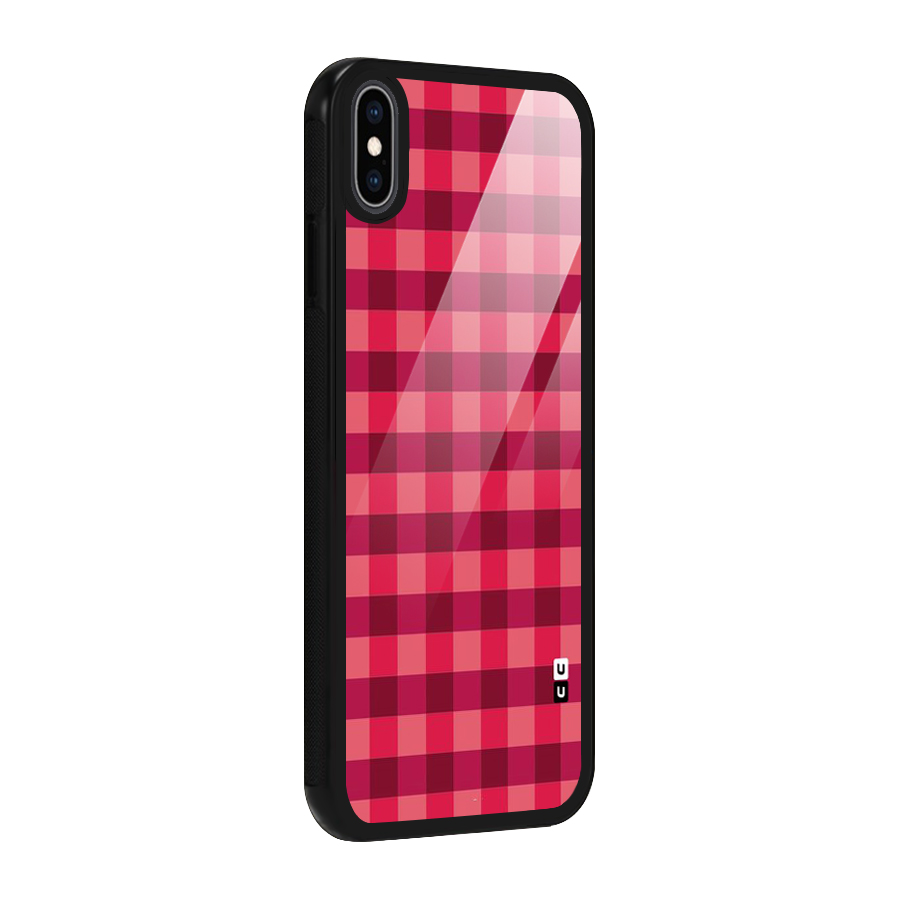 Love Checks Glass Back Case for iPhone XS Max