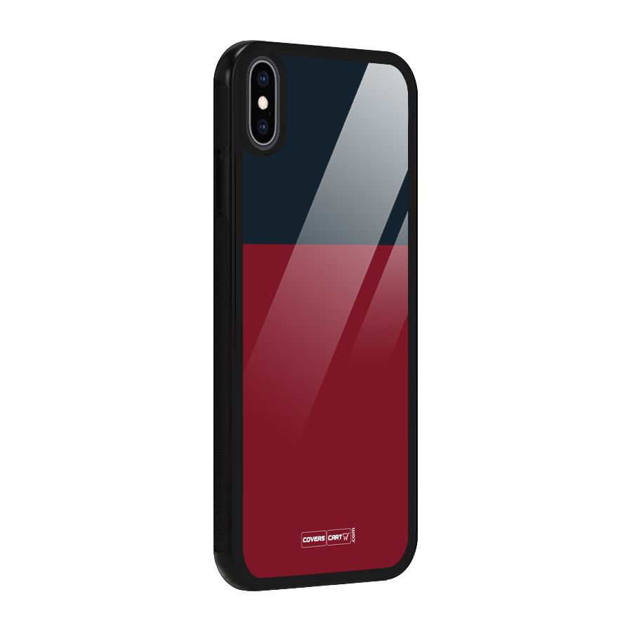 Maroon and Navy Blue Glass Back Case for iPhone XS Max