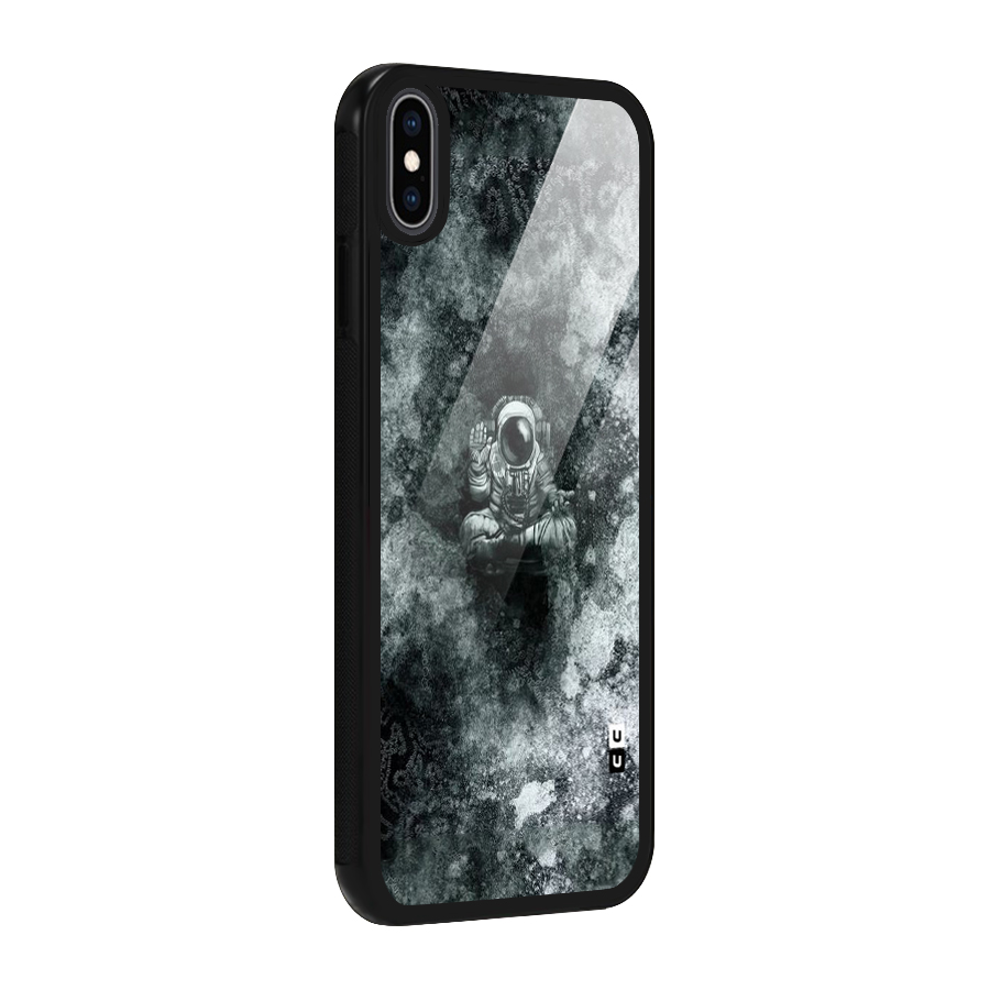Meditating Spaceman Glass Back Case for iPhone XS Max