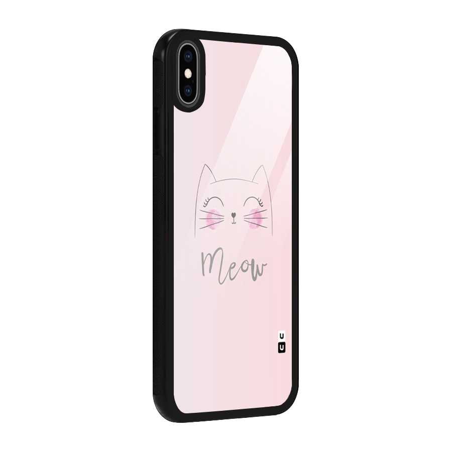 Meow Pink Glass Back Case for iPhone XS Max