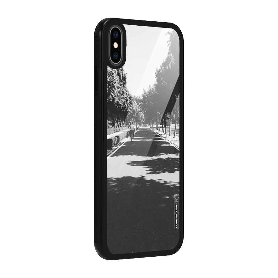 Monochrome Path Glass Back Case for iPhone XS Max