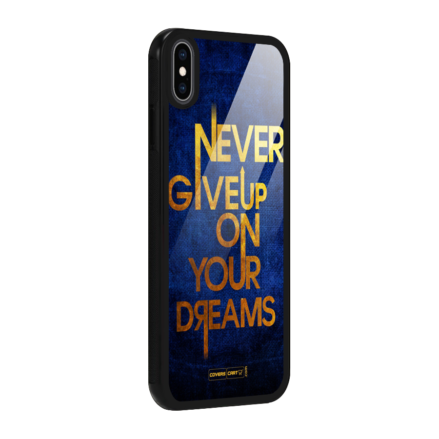 Never Give Up Glass Back Case for iPhone XS Max