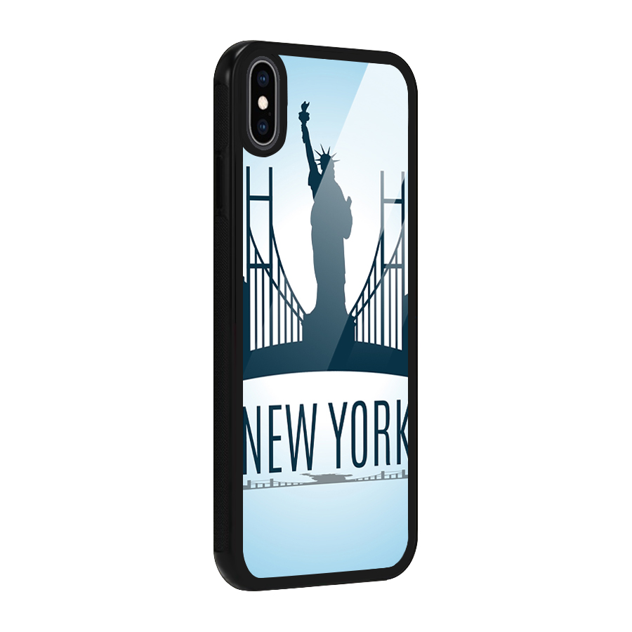 New York Skyline Glass Back Case for iPhone XS Max