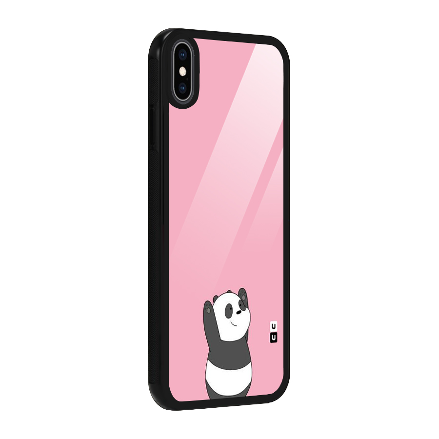 Panda Handsup Glass Back Case for iPhone XS Max