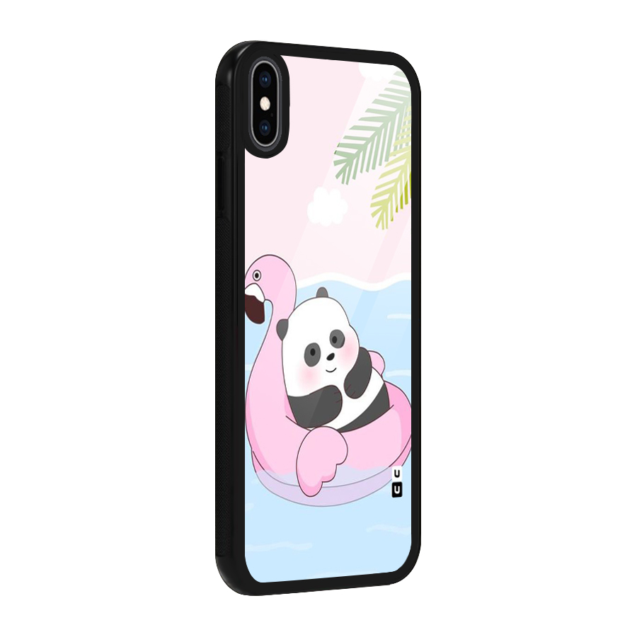 Panda Swim Glass Back Case for iPhone XS Max