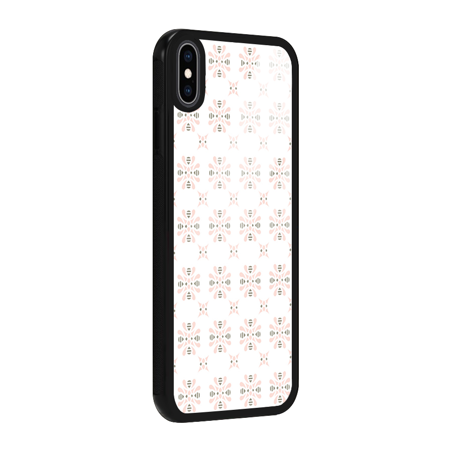 Pink Floral Pattern Glass Back Case for iPhone XS Max