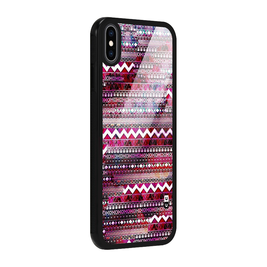 Pink Indie Pattern Glass Back Case for iPhone XS Max