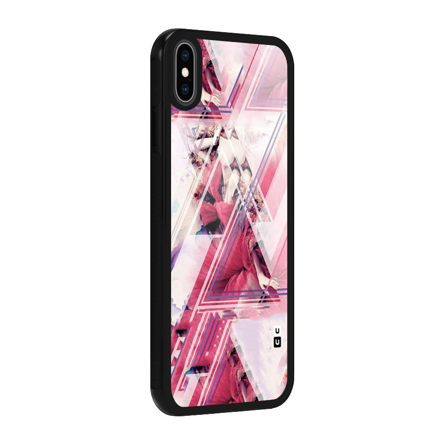 Pink Rose Abstract Glass Back Case for iPhone XS Max