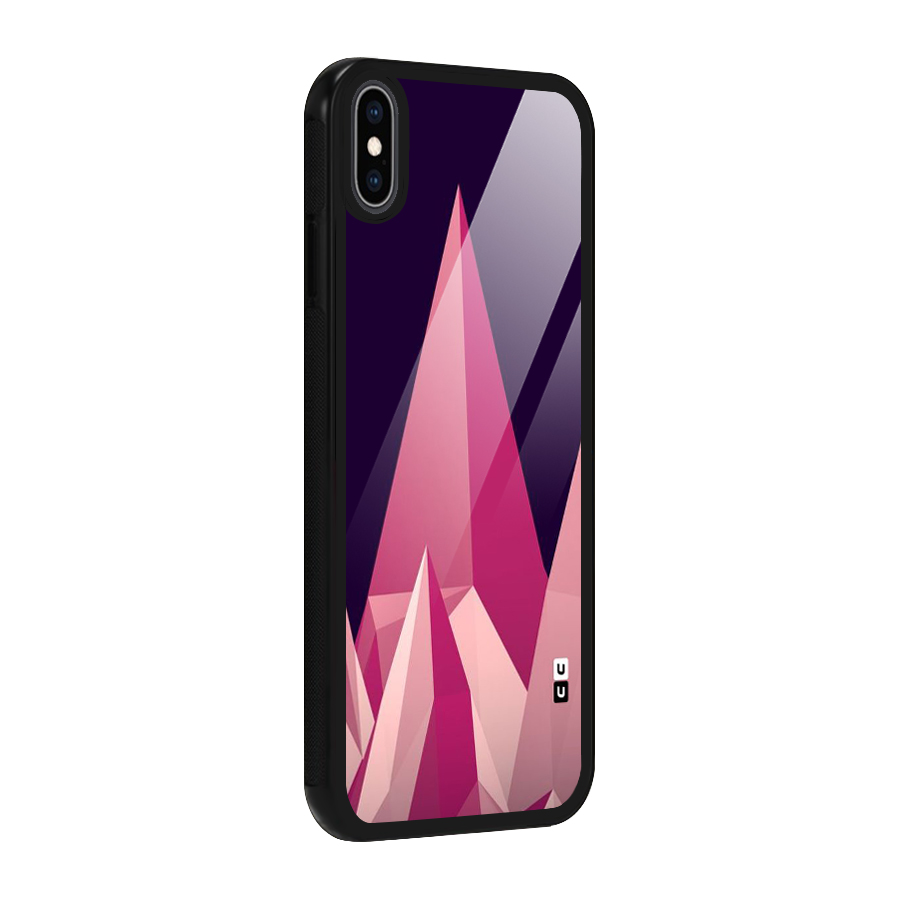 Pink Sharp Glass Back Case for iPhone XS Max