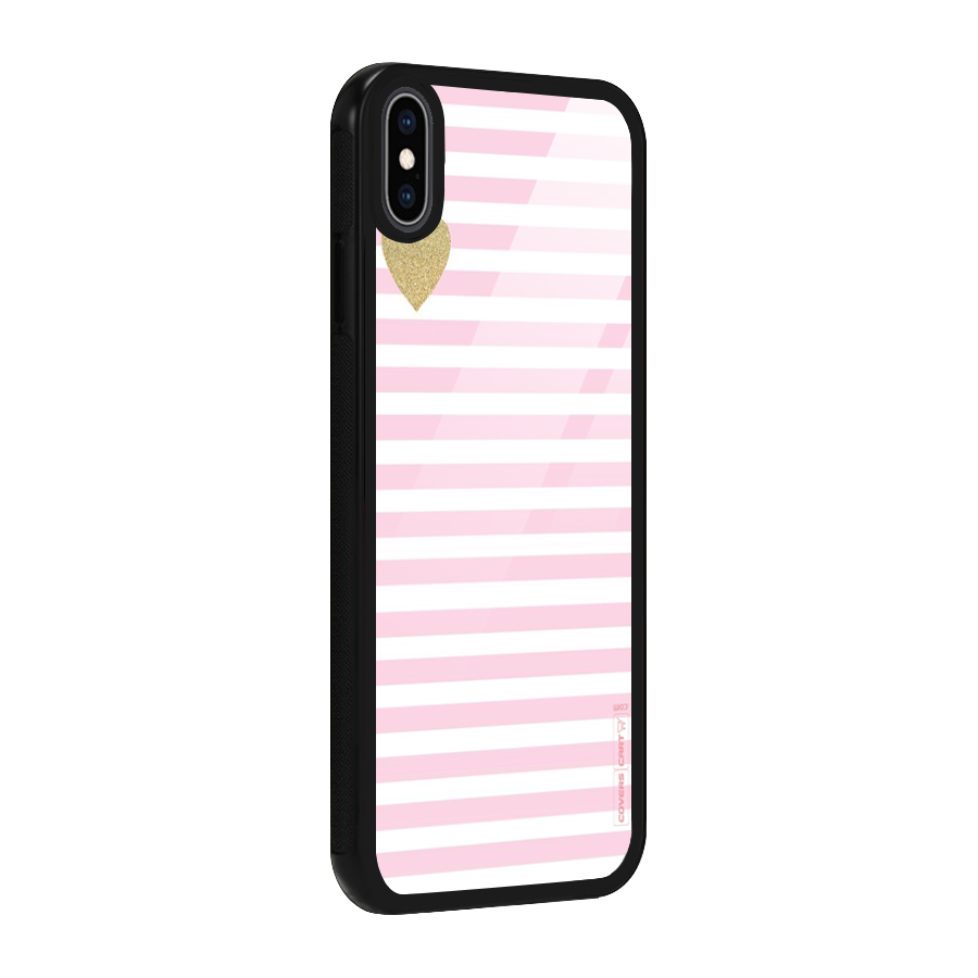 Pink Stripes Glass Back Case for iPhone XS Max