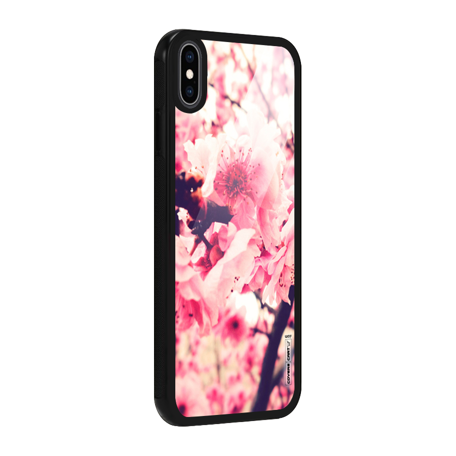 Pretty Pink Flowers Glass Back Case for iPhone XS Max