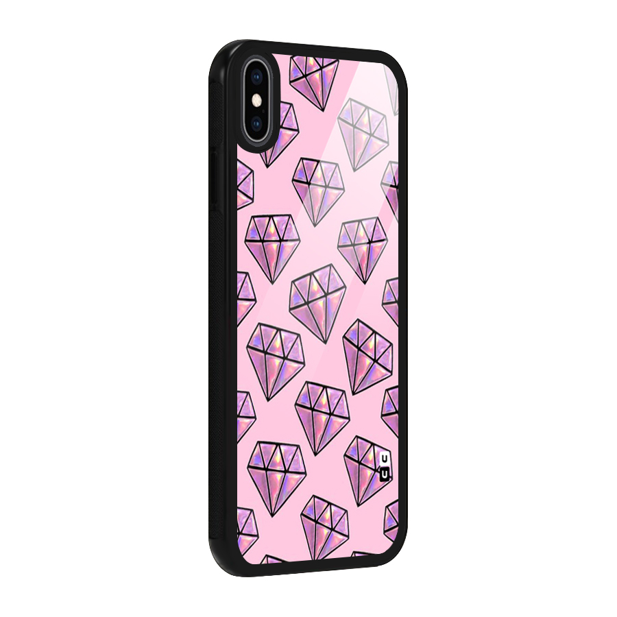 Purple Diamond Designs Glass Back Case for iPhone XS Max