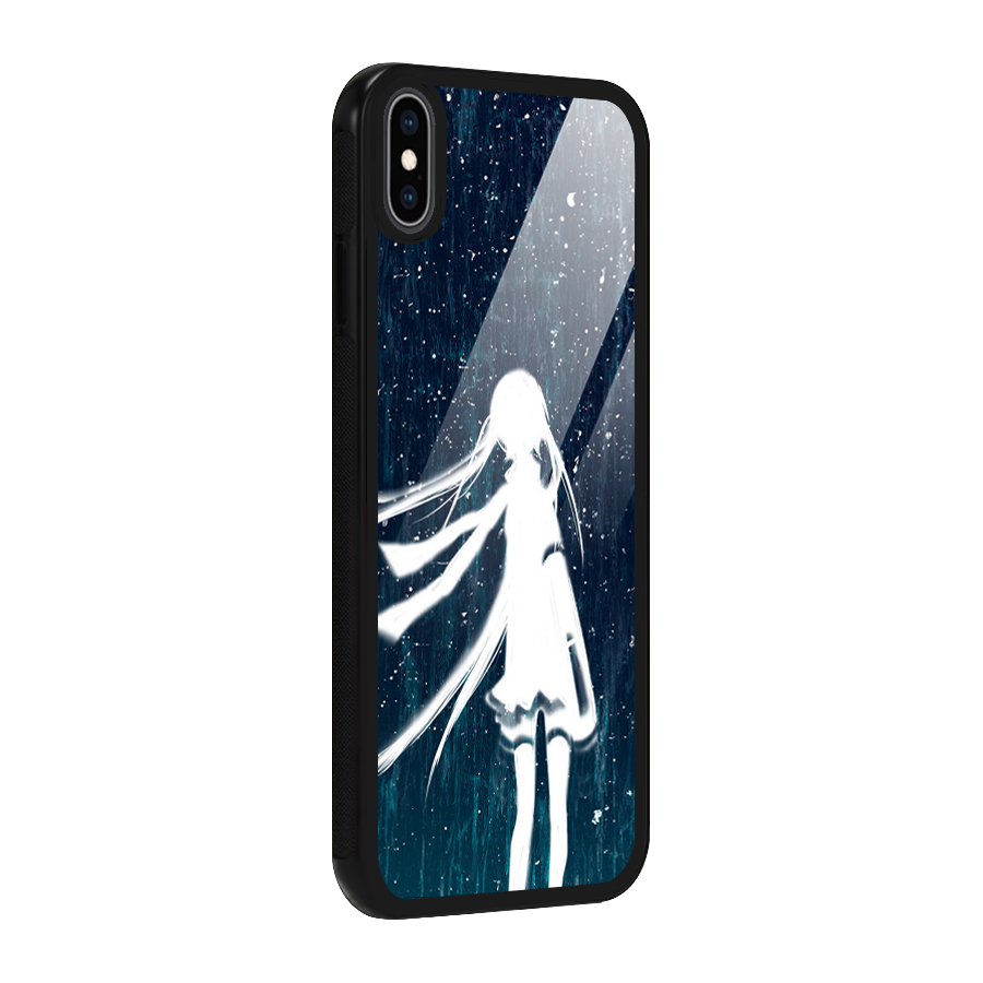 Rain White Girl Glass Back Case for iPhone XS Max