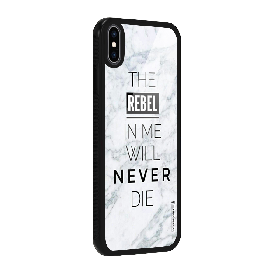 Rebel Will Not Die Glass Back Case for iPhone XS Max
