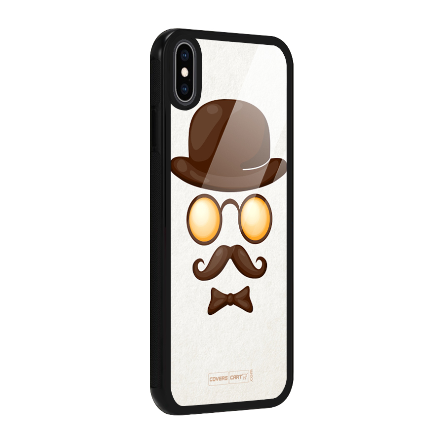 Retro Style Glass Back Case for iPhone XS Max