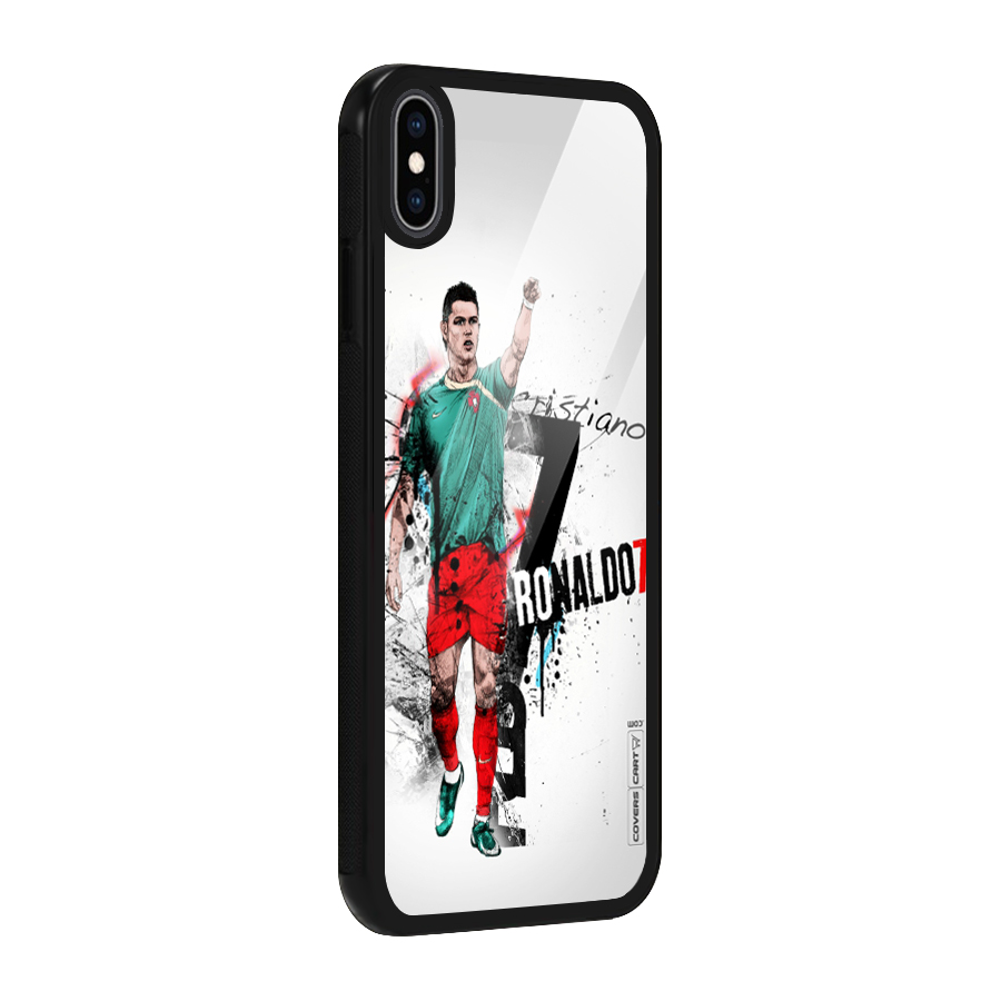 Ronaldo In Portugal Jersey Glass Back Case for iPhone XS Max