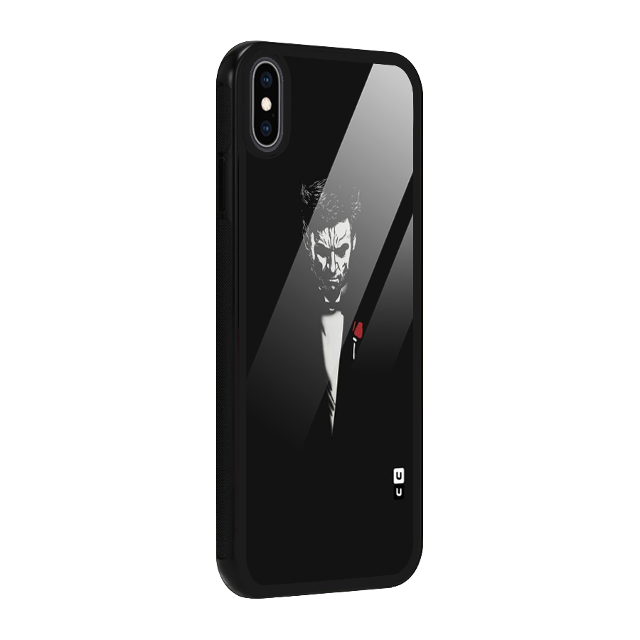 Rose Man Glass Back Case for iPhone XS Max