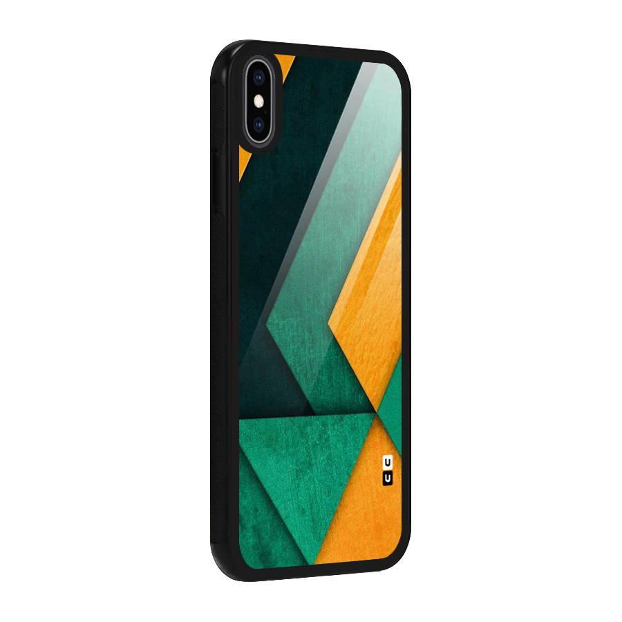Rugged Abstract Stripes Glass Back Case for iPhone XS Max
