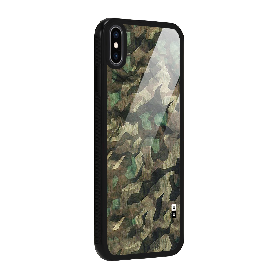 Rugged Army Glass Back Case for iPhone XS Max