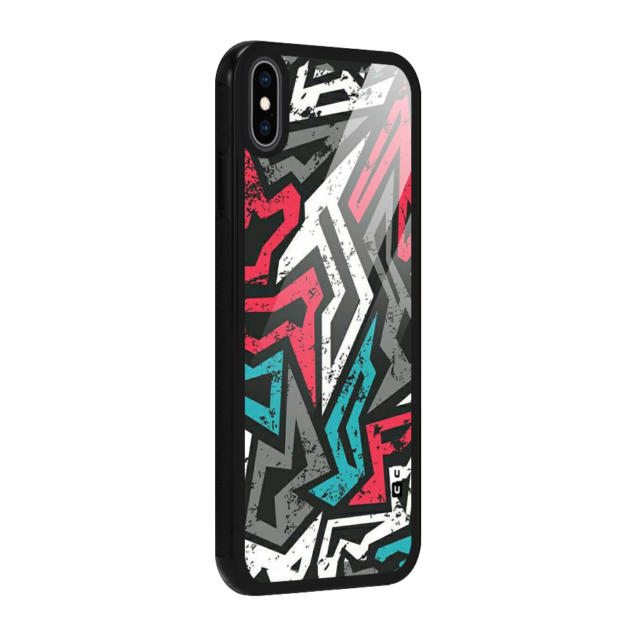 Rugged Strike Abstract Glass Back Case for iPhone XS Max