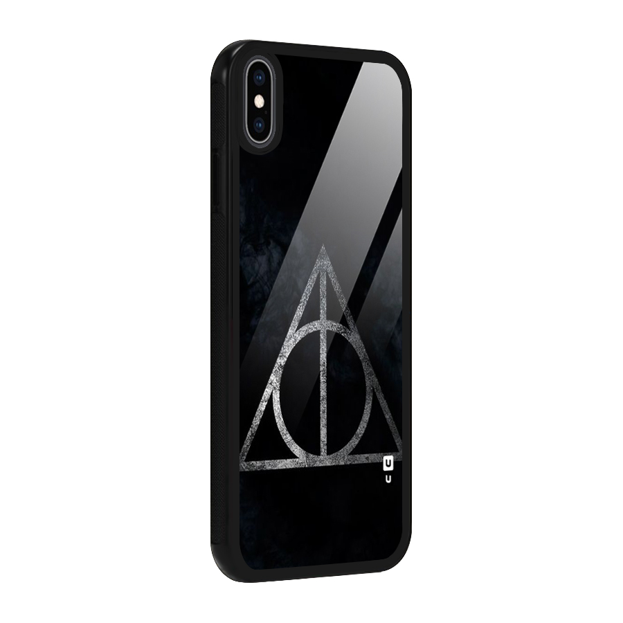 Rugged Triangle Design Glass Back Case for iPhone XS Max