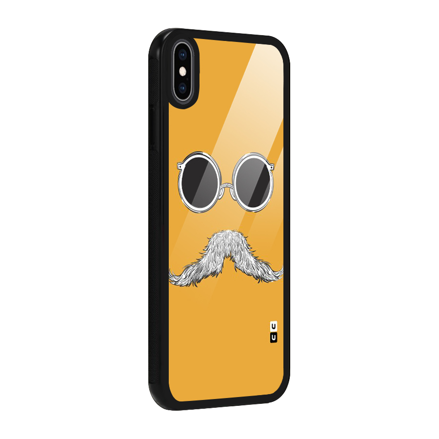Sassy Mustache Glass Back Case for iPhone XS Max