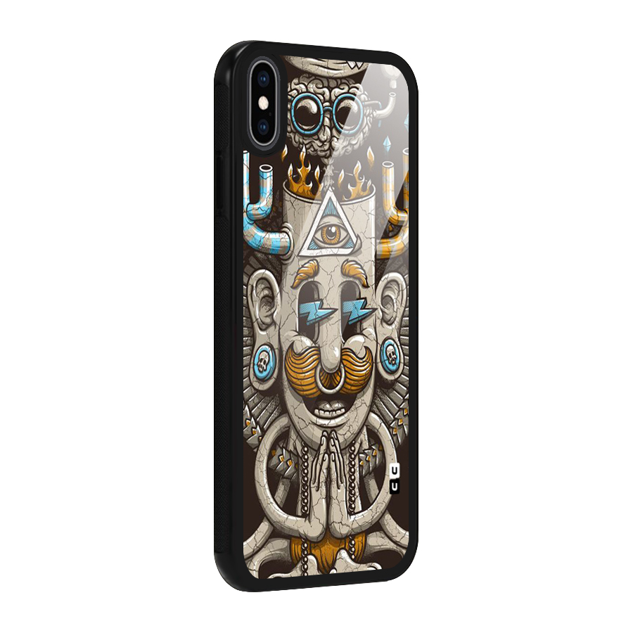 Sculpture Design Glass Back Case for iPhone XS Max