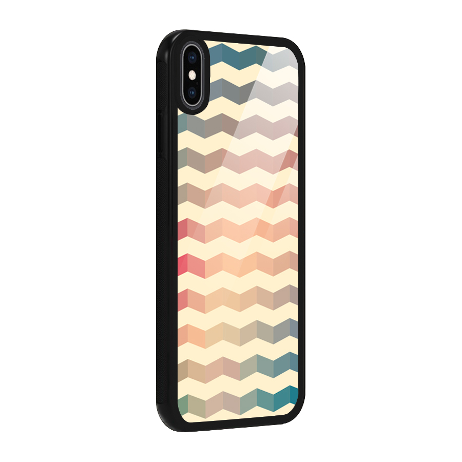 Seamless ZigZag Design Glass Back Case for iPhone XS Max