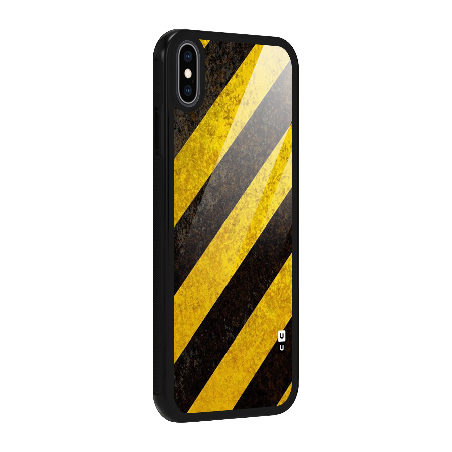 Shaded Yellow Stripes Glass Back Case for iPhone XS Max