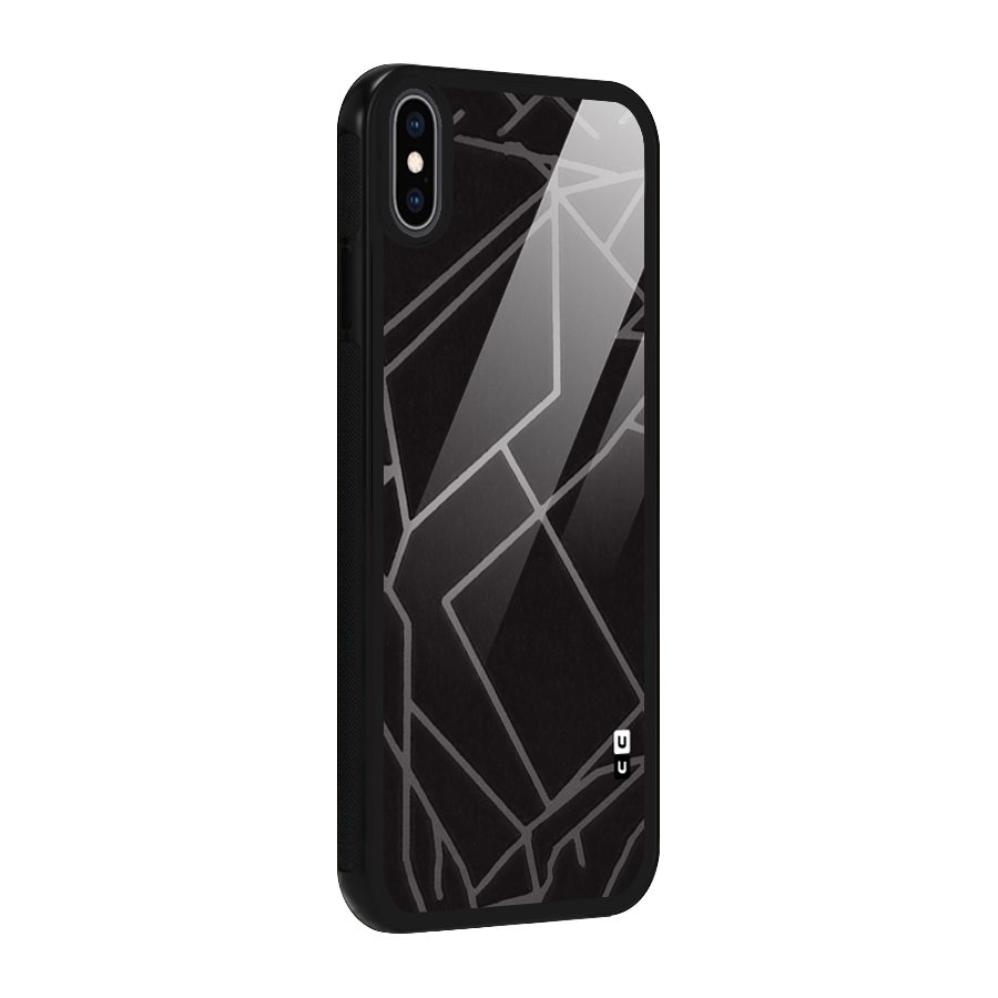 Silver Angle Design Glass Back Case for iPhone XS Max