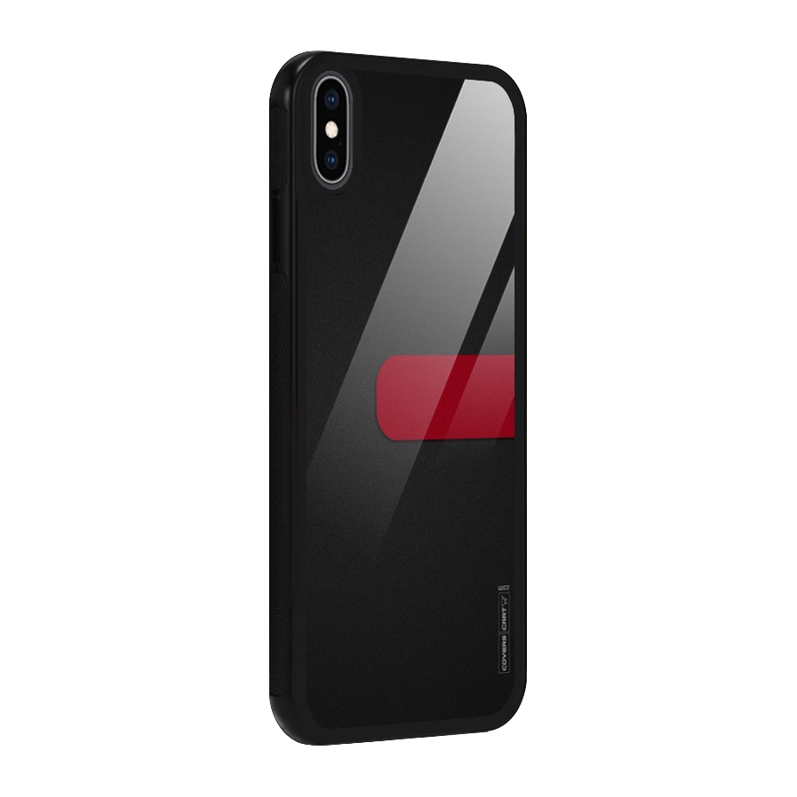 Single Red Stripe Glass Back Case for iPhone XS Max