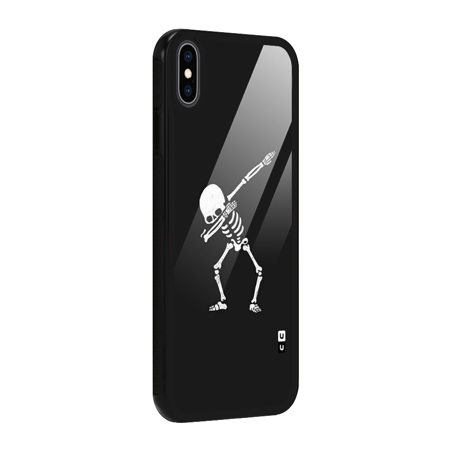 Skeleton Dab White Glass Back Case for iPhone XS Max