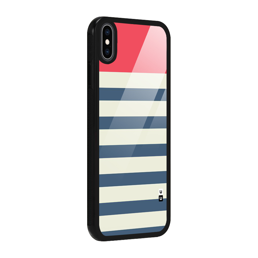 Solid Orange And Stripes Glass Back Case for iPhone XS Max