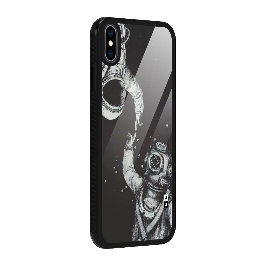 Space Meeting Glass Back Case for iPhone XS Max