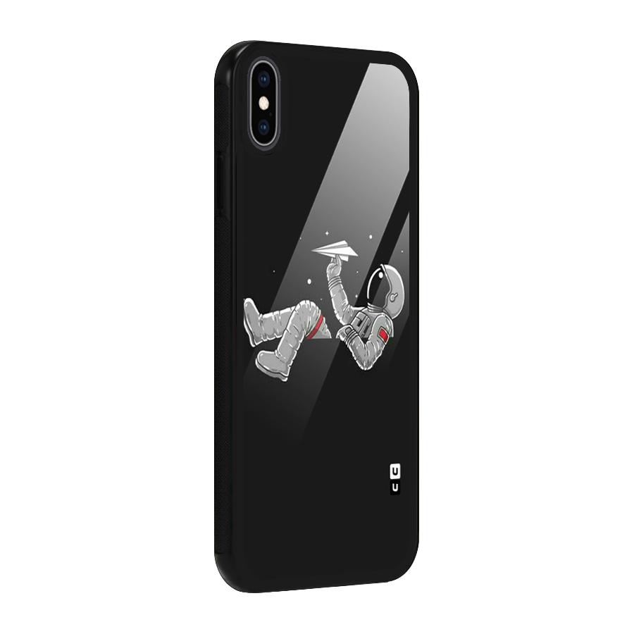 Spaceman Flying Glass Back Case for iPhone XS Max