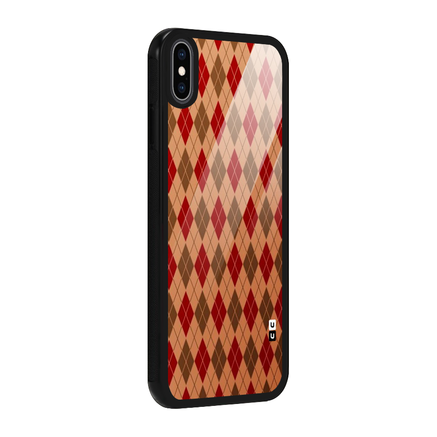 Tiny Checks Diamond Glass Back Case for iPhone XS Max