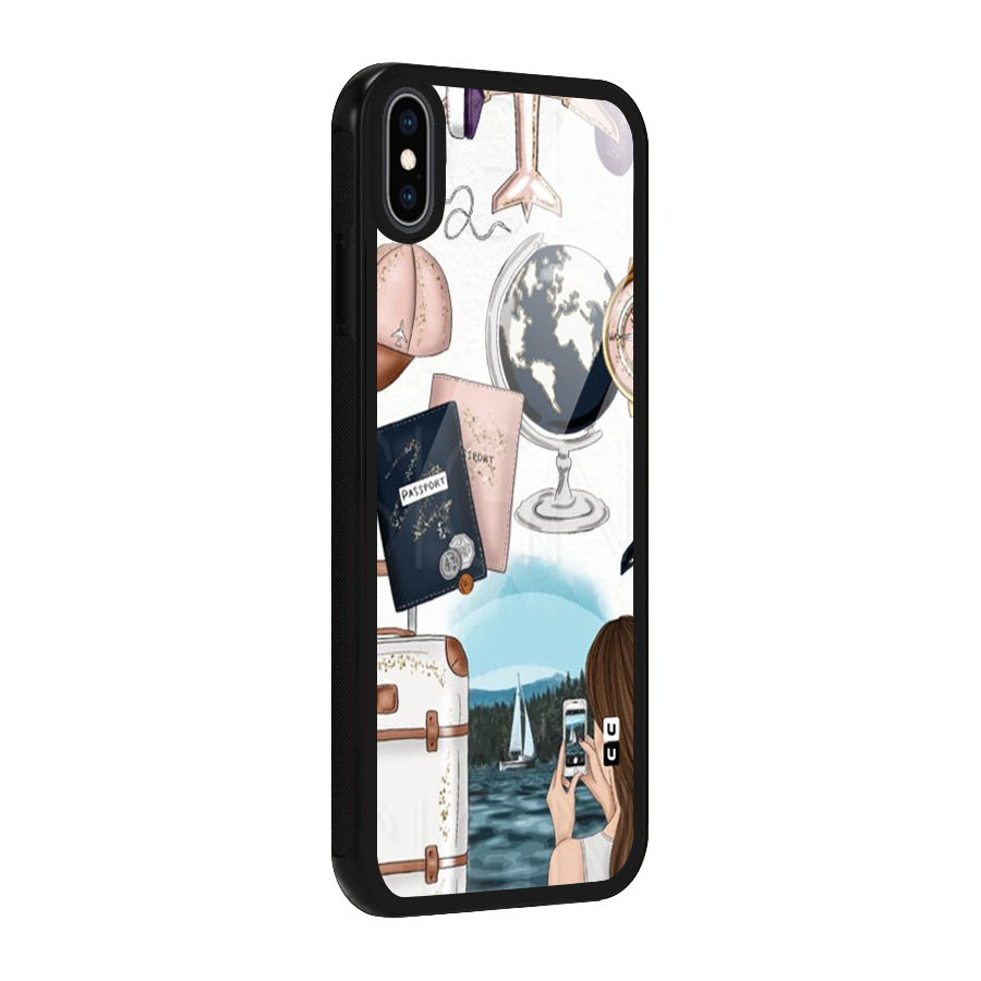 Travel Diaries Glass Back Case for iPhone XS Max