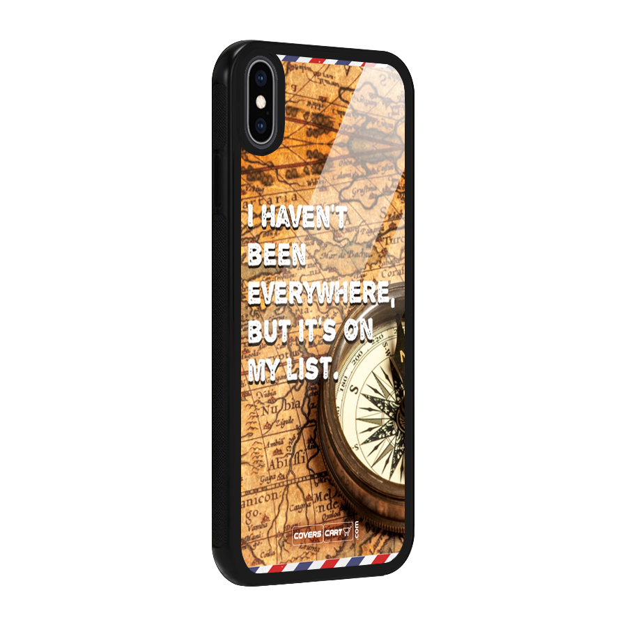 Travel Map Glass Back Case for iPhone XS Max