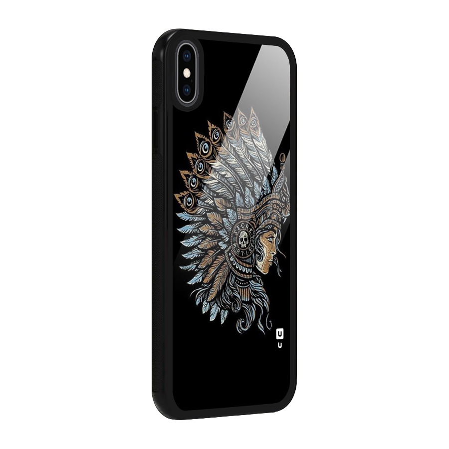 Tribal Design Glass Back Case for iPhone XS Max