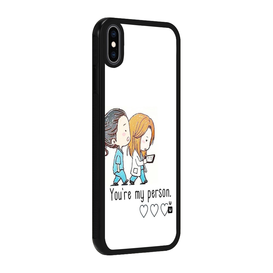 Two Friends In Coat Glass Back Case for iPhone XS Max