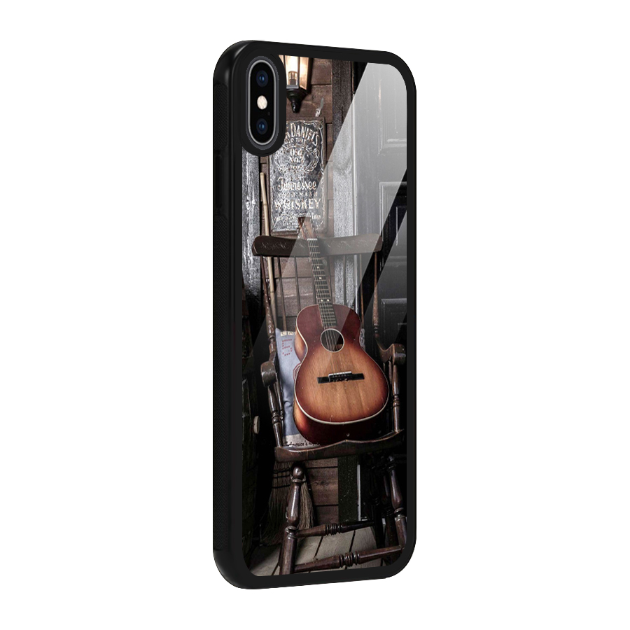 Vintage Chair Guitar Glass Back Case for iPhone XS Max