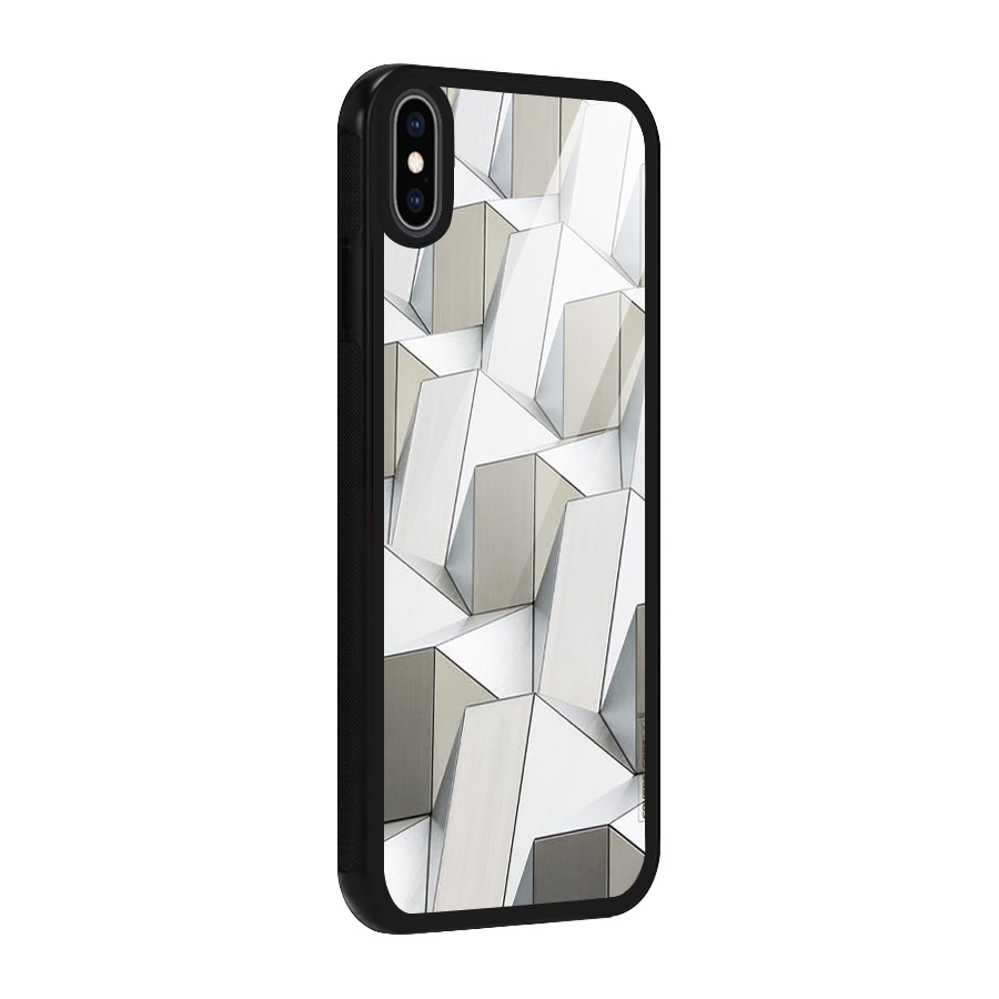 White Abstract Art Glass Back Case for iPhone XS Max