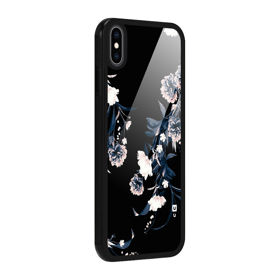 White Flora Glass Back Case for iPhone XS Max