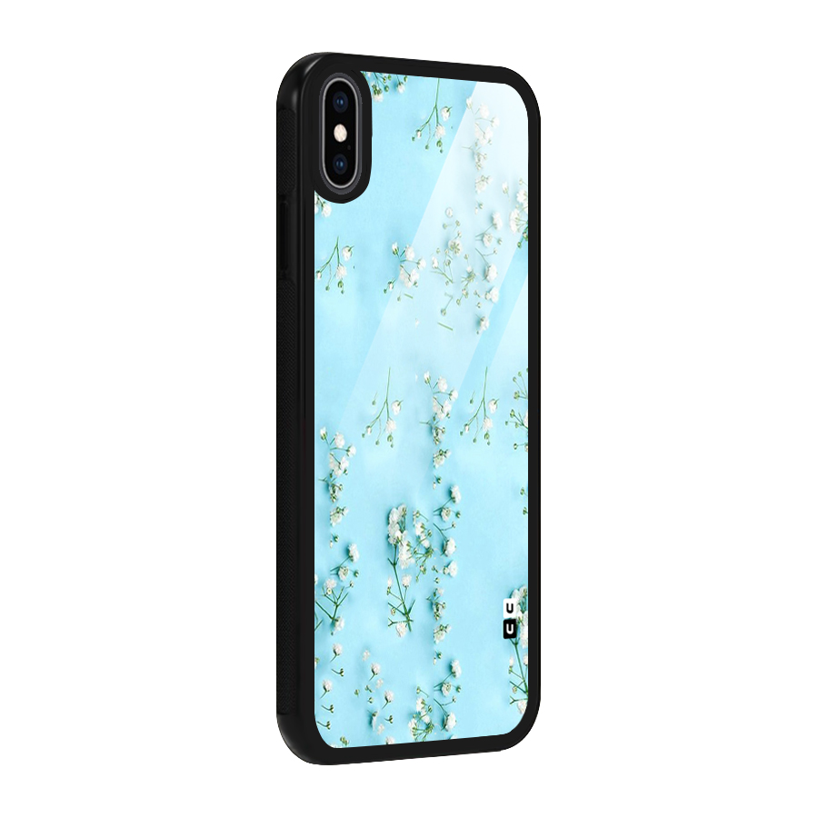 White Lily Design Glass Back Case for iPhone XS Max