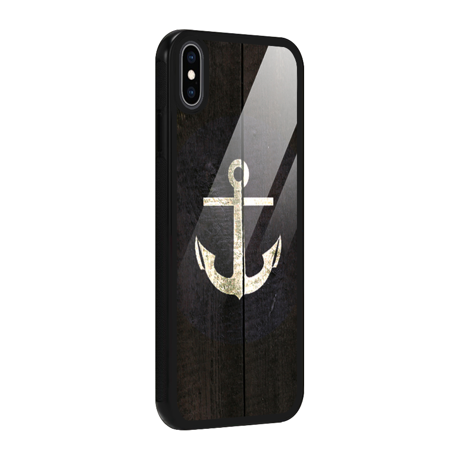 Wood Anchor Glass Back Case for iPhone XS Max