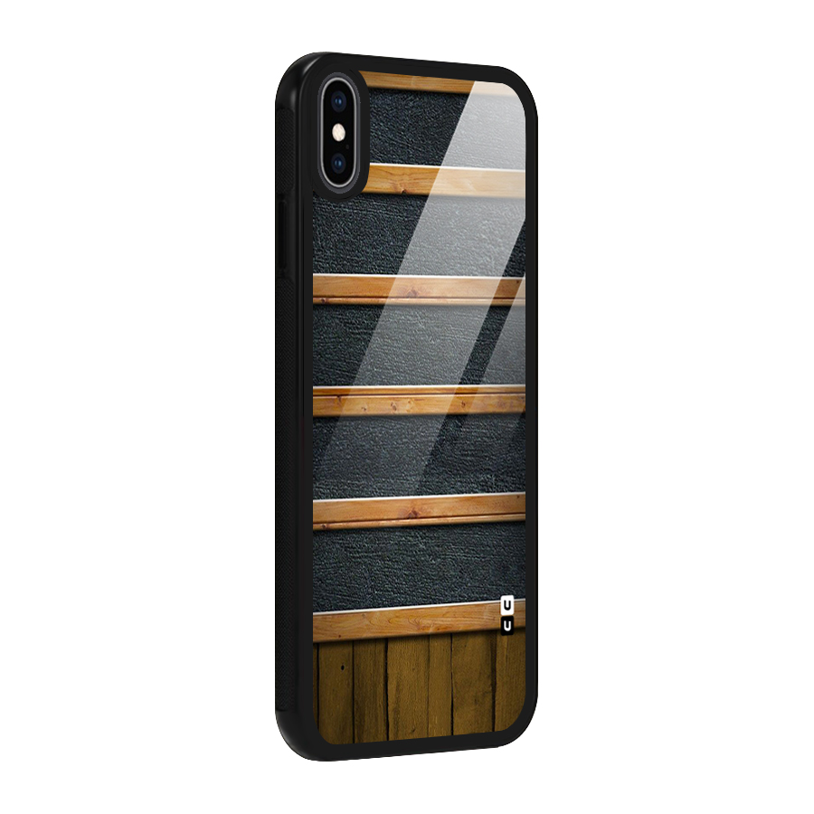 Wood Design Glass Back Case for iPhone XS Max
