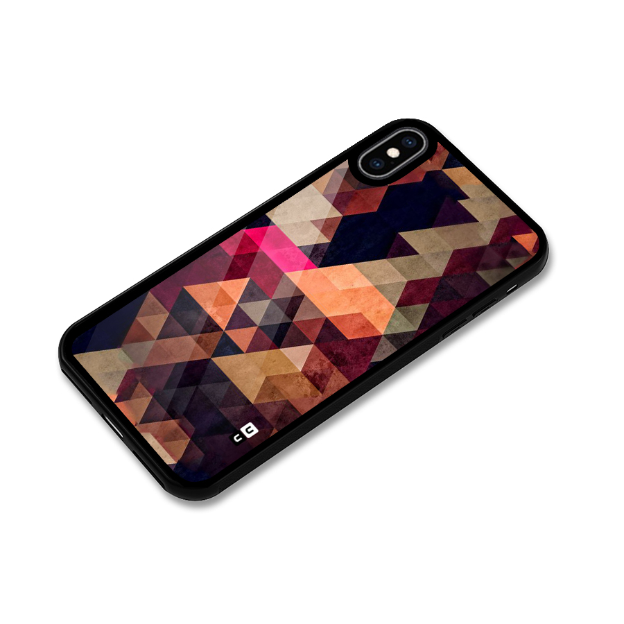 Abstract Beauty Triangles Glass Back Case for iPhone XS Max