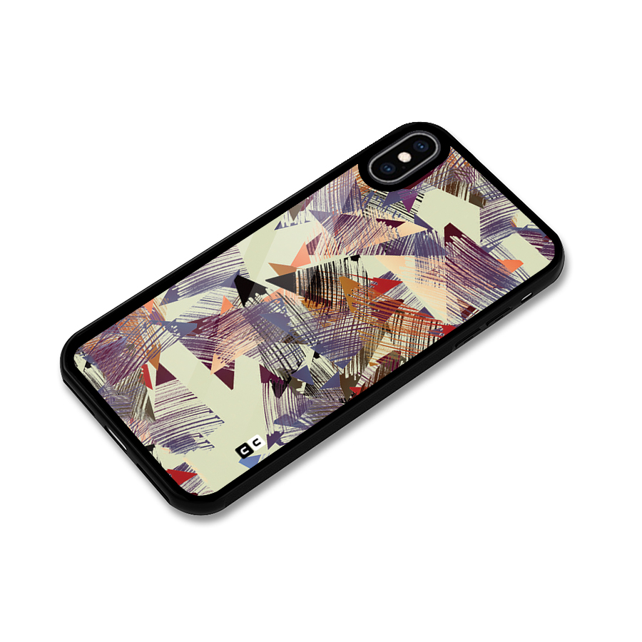 Abstract Sketch Glass Back Case for iPhone XS Max